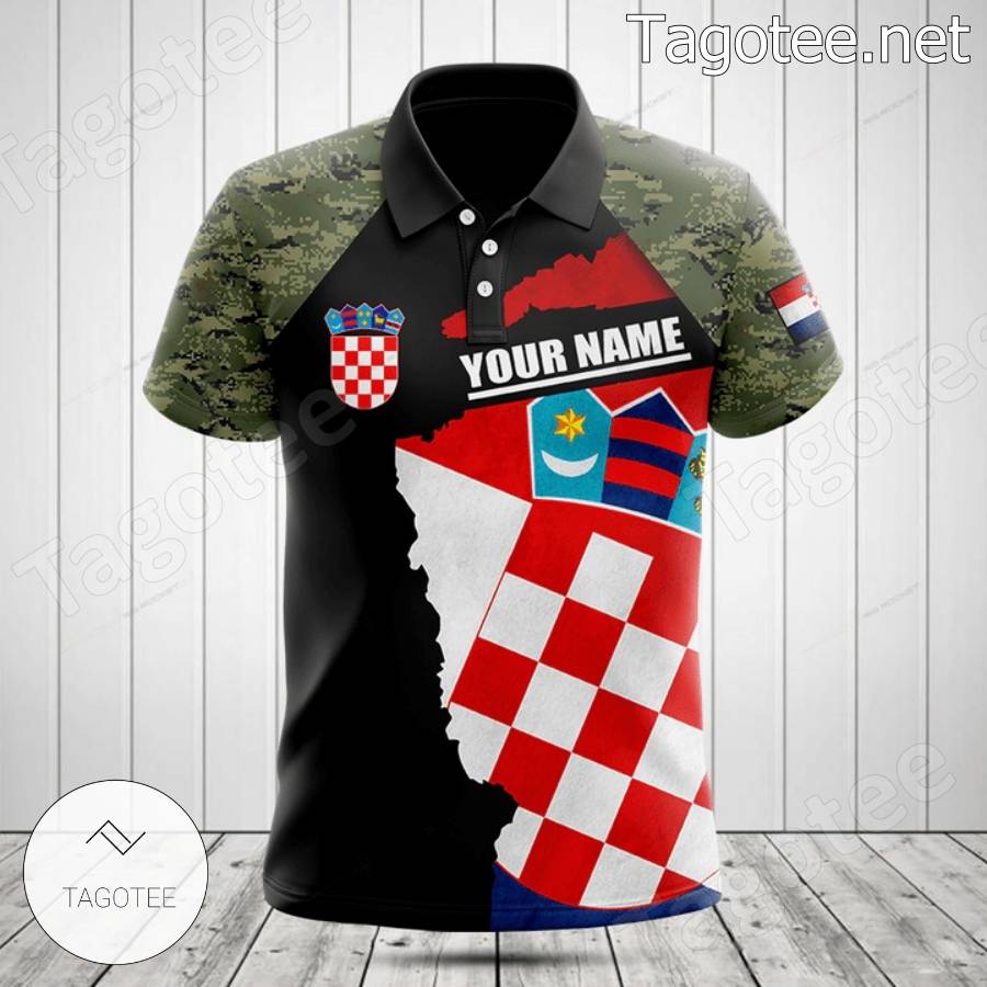 Croatia Coat Of Arms Camouflage Personalized T-shirt, Hoodie a