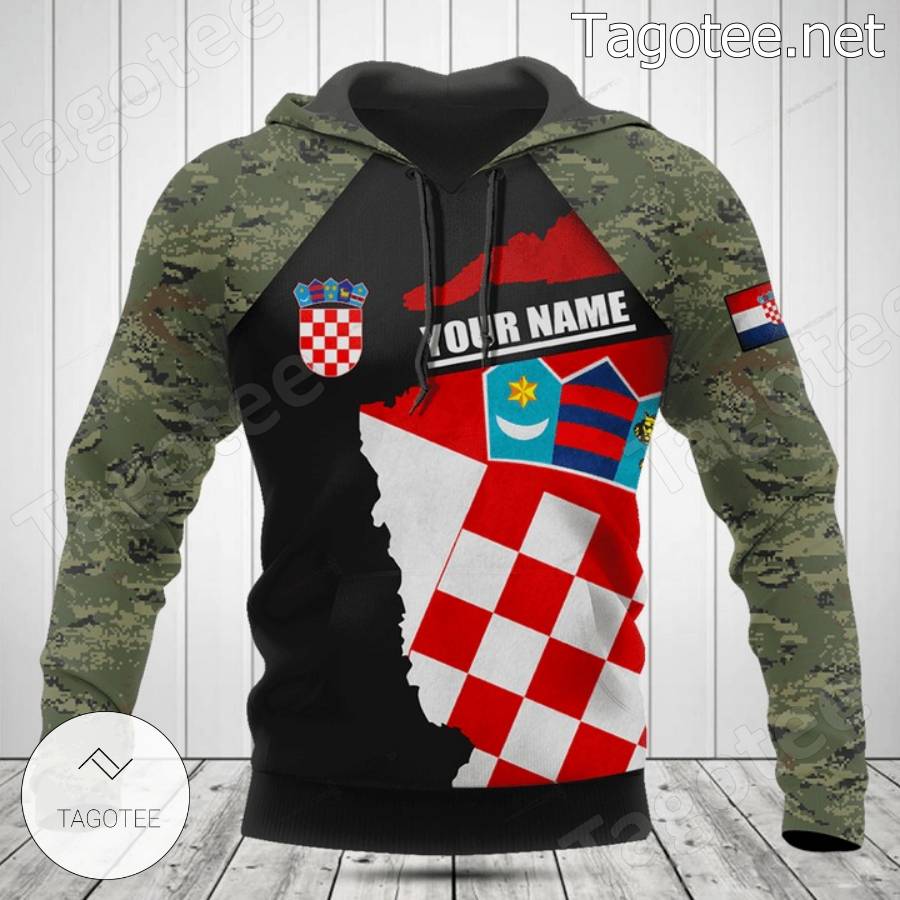 Croatia Coat Of Arms Camouflage Personalized T-shirt, Hoodie c