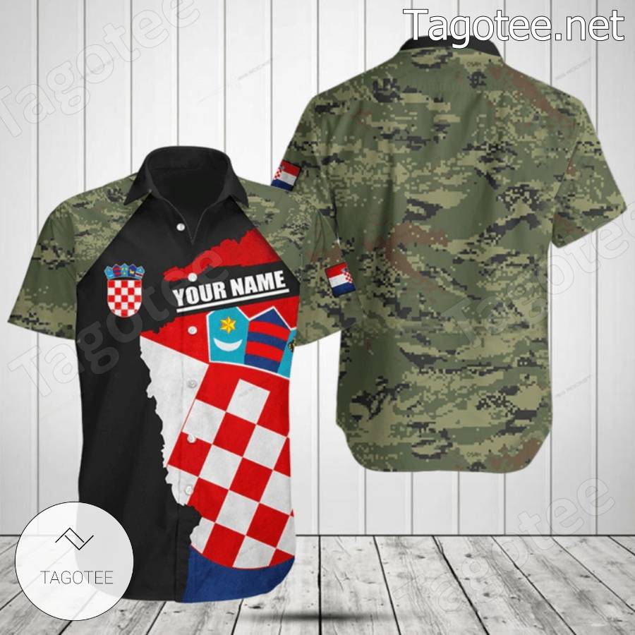 Croatia Coat Of Arms Camouflage Personalized T-shirt, Hoodie