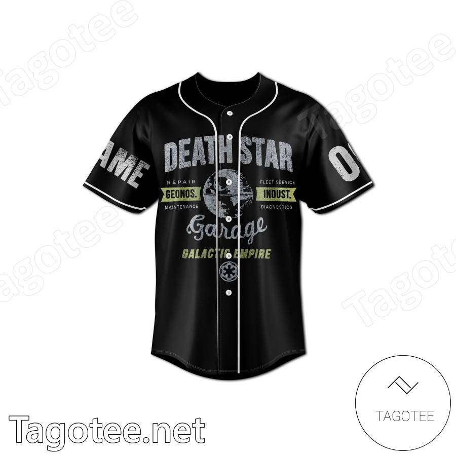 Death Star Garage Galactic Empire Star Wars Personalized Baseball Jersey a