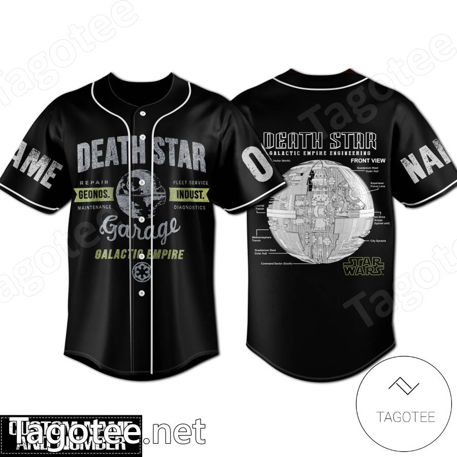 Death Star Garage Galactic Empire Star Wars Personalized Baseball Jersey
