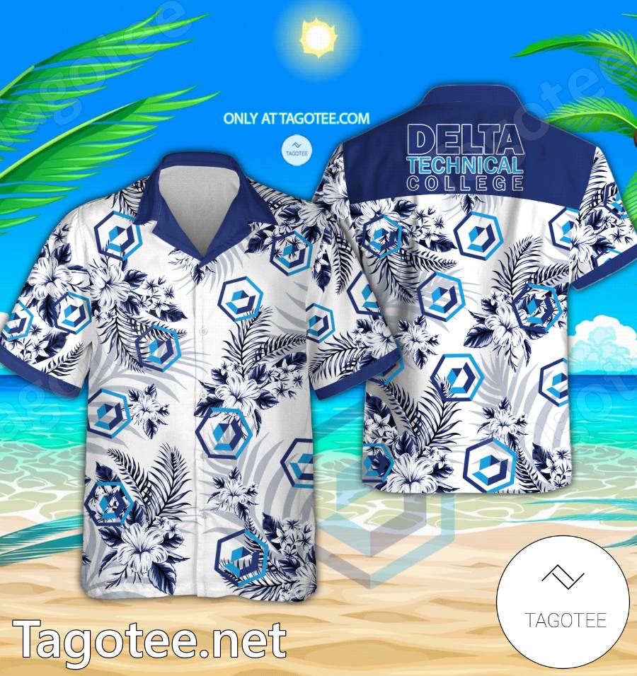 Delta Technical College-Mississippi Logo Hawaiian Shirt And Shorts - EmonShop