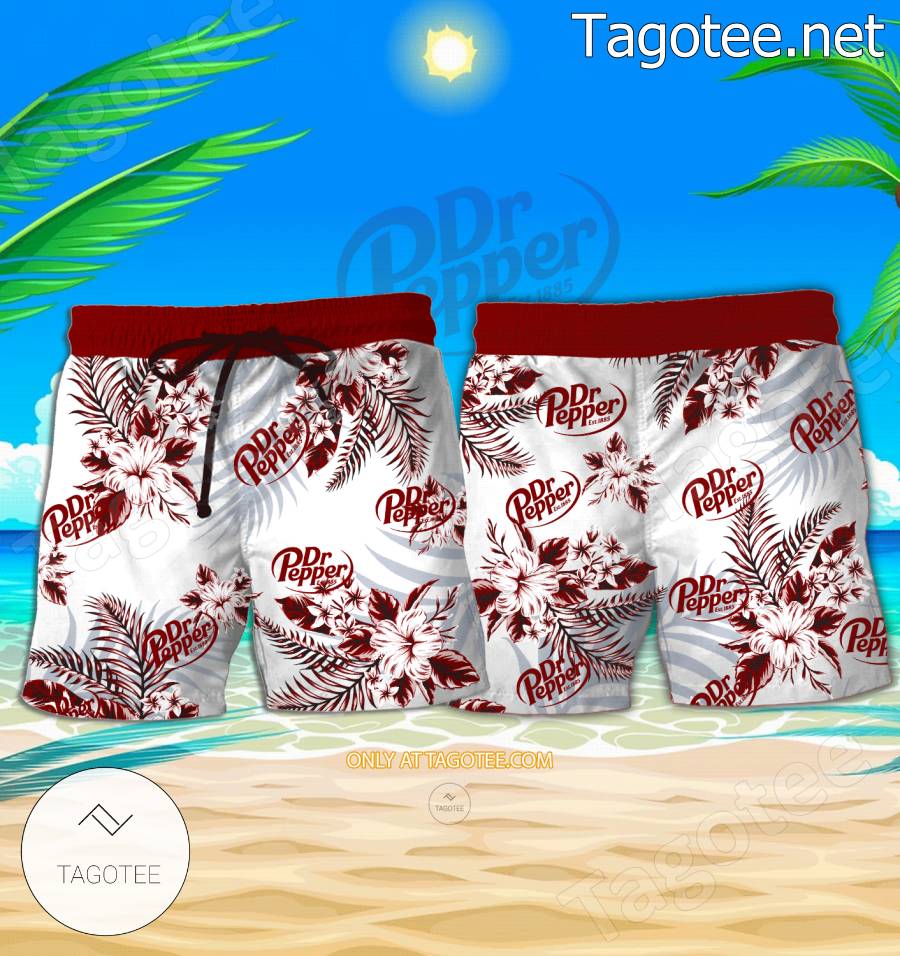 Dr Pepper Logo Hawaiian Shirt And Shorts - EmonShop a