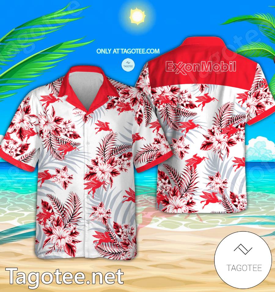 ExxonMobil Logo Hawaiian Shirt And Shorts - EmonShop