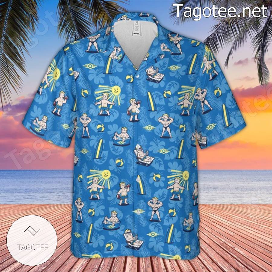 Fallout 76 Nuclear Winter Summer Beach Hawaiian Shirt b