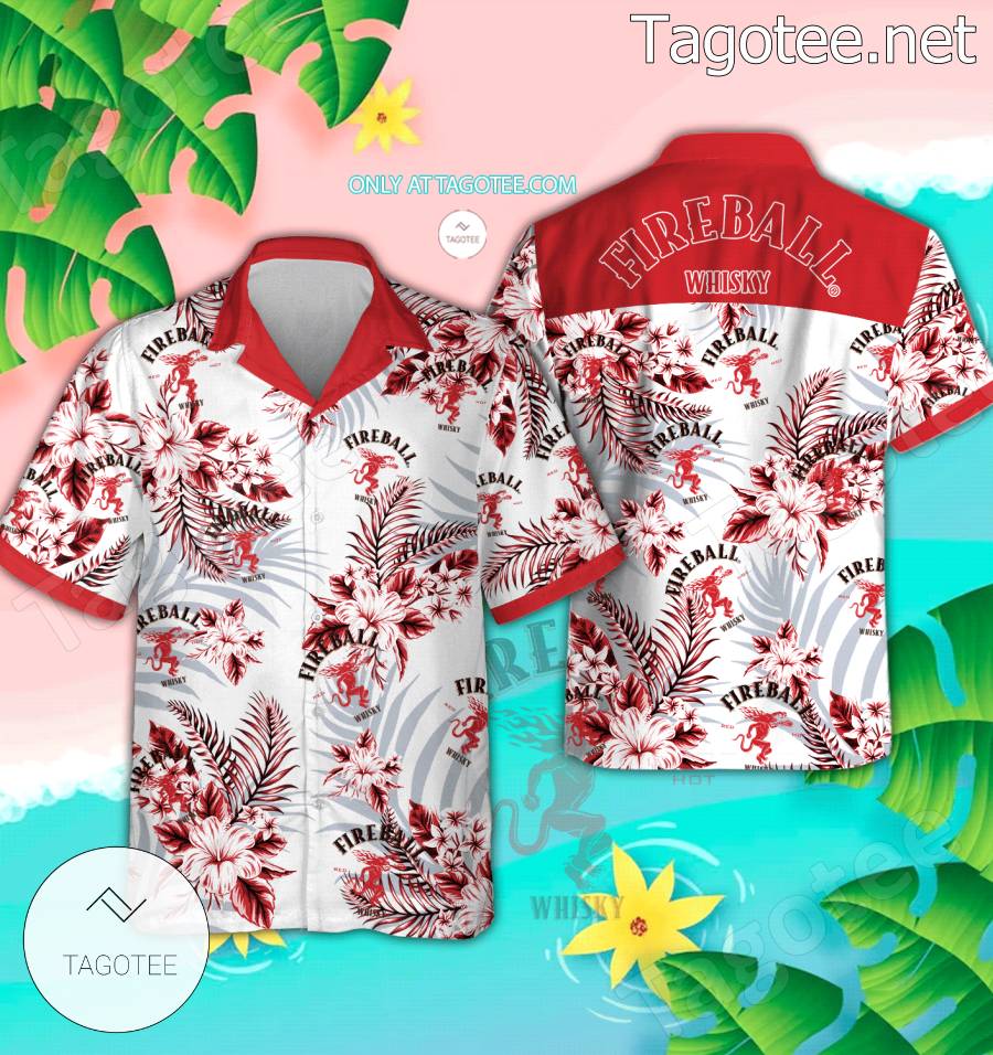Fireball Whisky Logo Hawaiian Shirt And Shorts - EmonShop