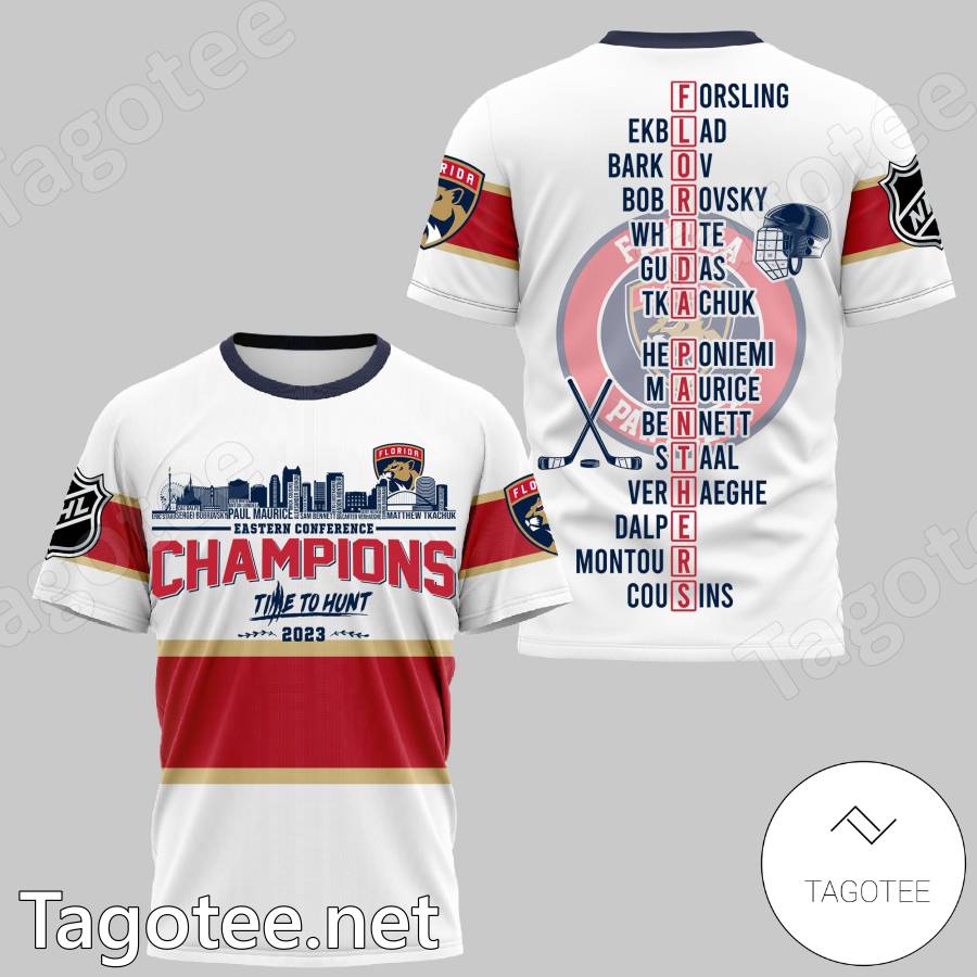 Florida Panthers Eastern Conference Champions Time To Hunt 2023 Players Name T-shirt, Hoodie