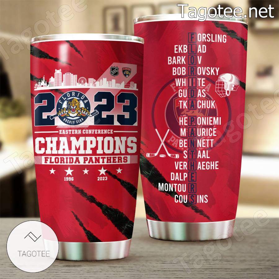 Florida Panthers Nhl 2023 Eastern Conference Champions Players Name Tumbler