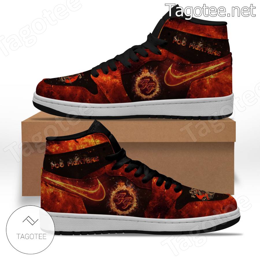 Foo Fighters Band Logo Red Abstract Air Jordan High Top Shoes b