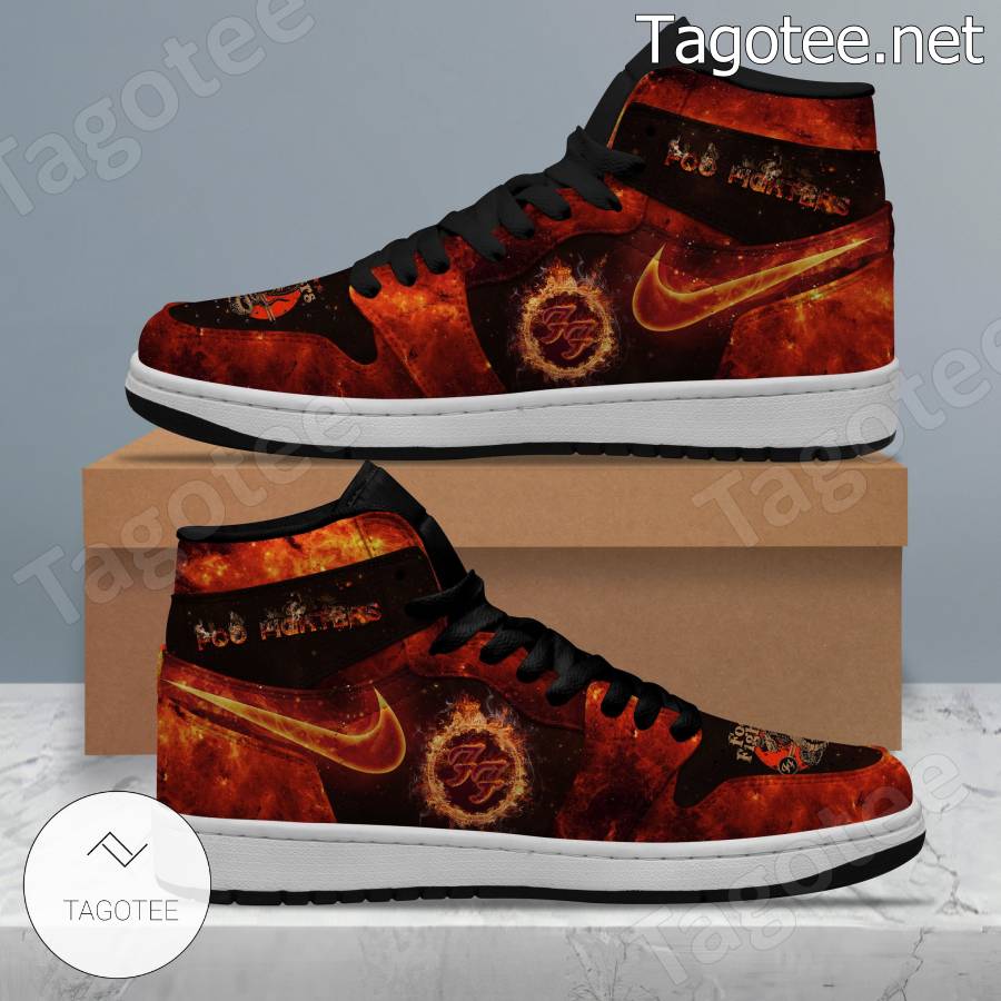 Foo Fighters Band Logo Red Abstract Air Jordan High Top Shoes