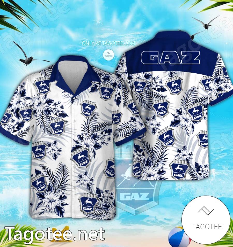 GAZ Logo Hawaiian Shirt And Shorts - EmonShop