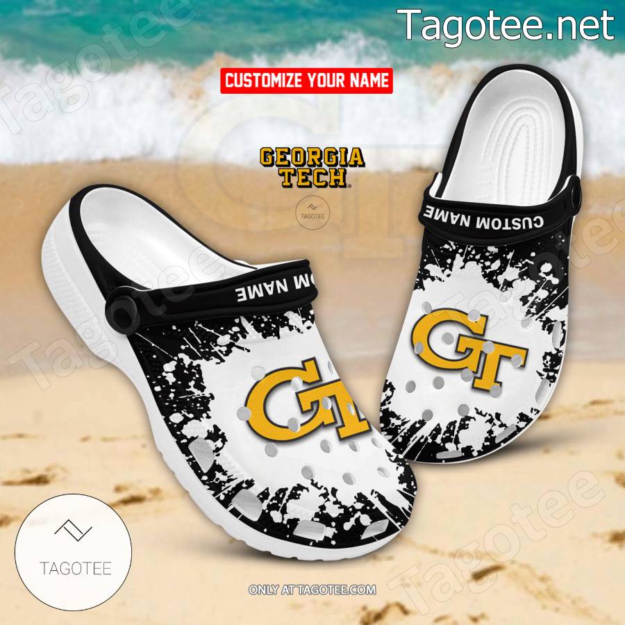 Georgia Tech Logo Custom Crocs Clogs - BiShop - Tagotee