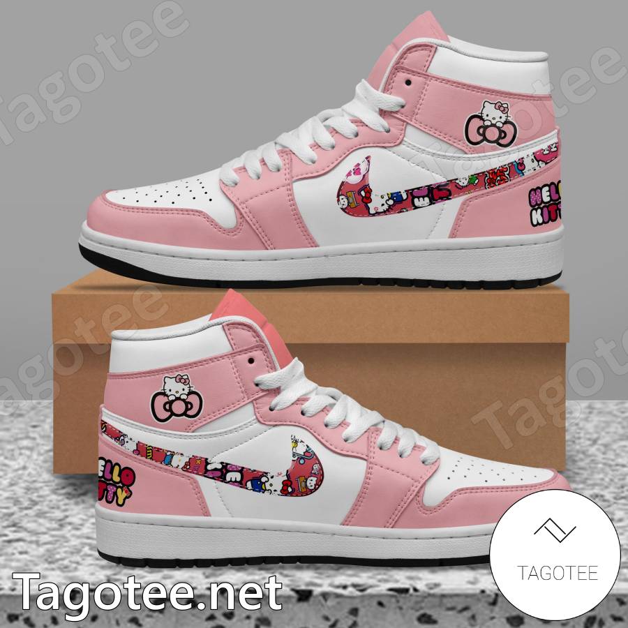 Hello Kitty Pink Air Jordan High Top Shoes - Tagotee