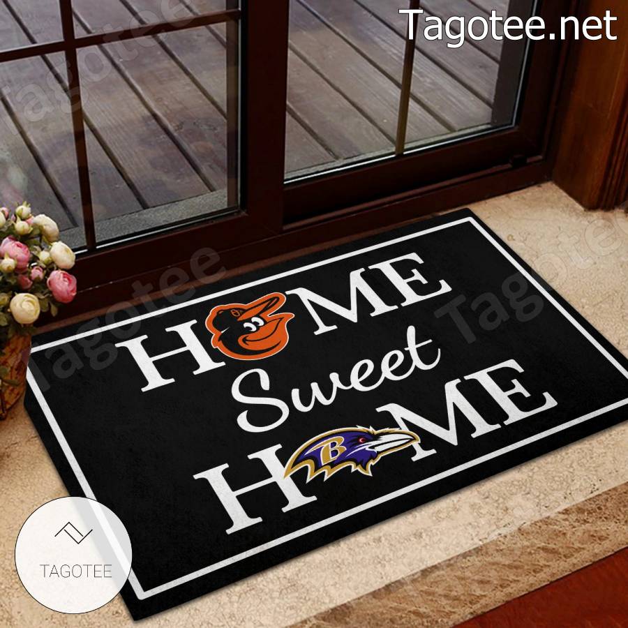 Home Sweet Home Baltimore Orioles And Baltimore Ravens Doormat b