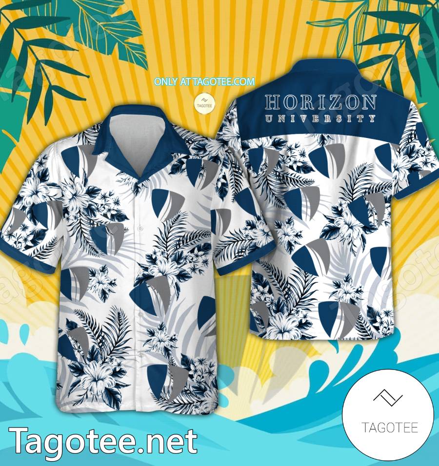 Horizon University Logo Hawaiian Shirt And Shorts - EmonShop