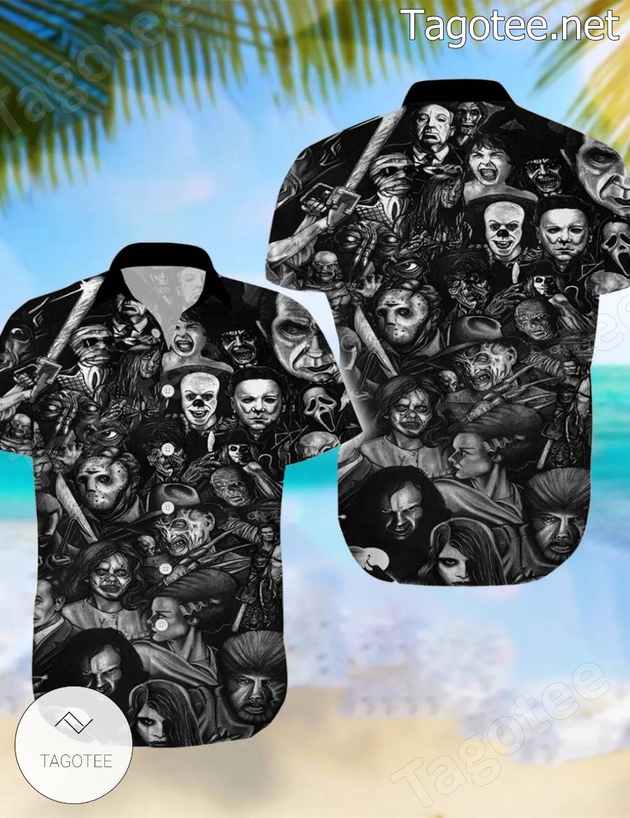 Horror Movie Characters Hawaiian Shirt And Shorts a