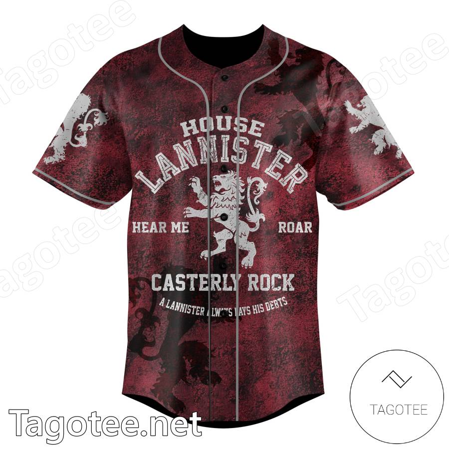House Lannister Hear Me Roar Casterly Rock Personalized Baseball Jersey -  Tagotee