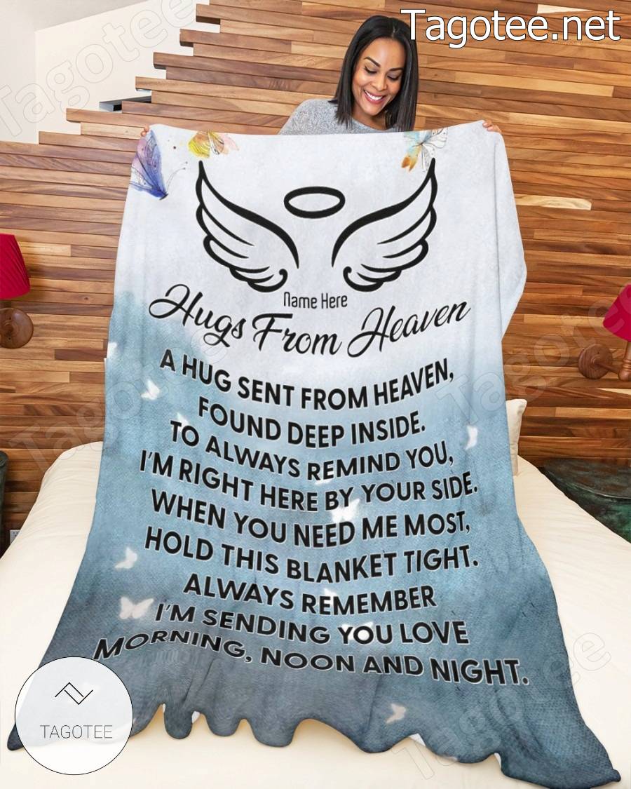 Hugs From Heaven Personalized Blanket a