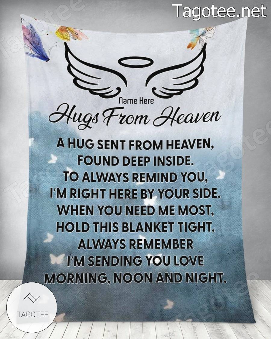 Hugs From Heaven Personalized Blanket b