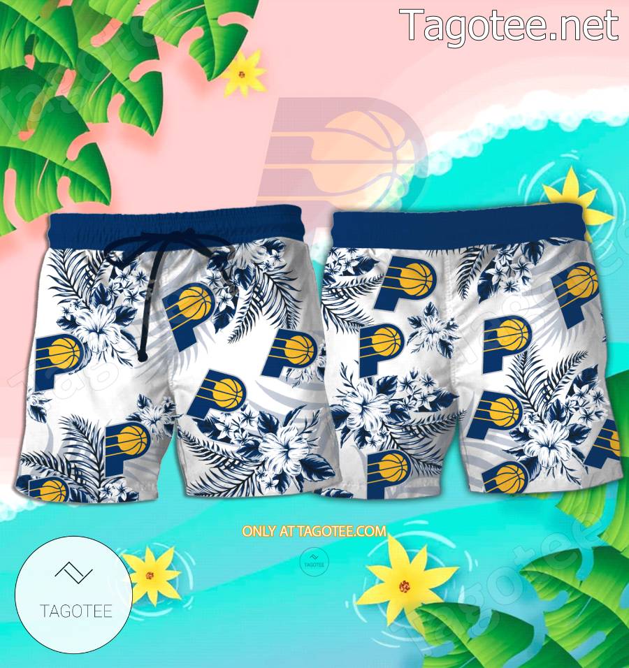 Indiana Pacers NBA Floral Hawaiian Shorts For Summer Beach