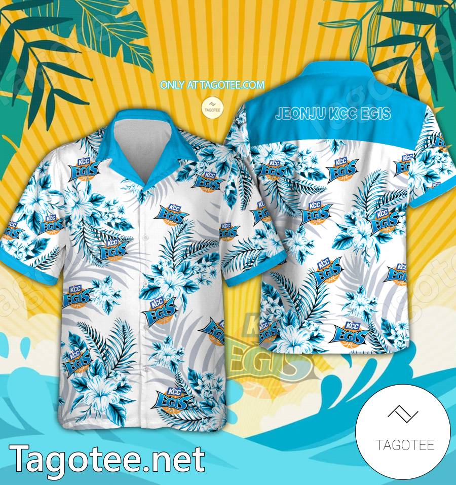 Jeonju KCC Egis Logo Hawaiian Shirt And Shorts - EmonShop