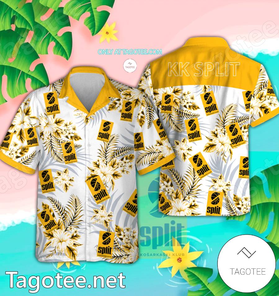 KK Split Logo Hawaiian Shirt And Shorts - EmonShop