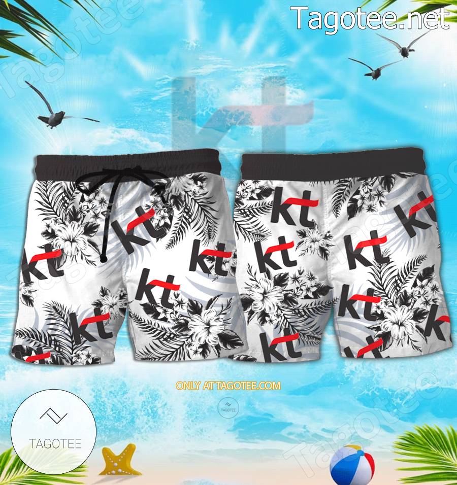 KT Corporation Logo Hawaiian Shirt And Shorts - BiShop a