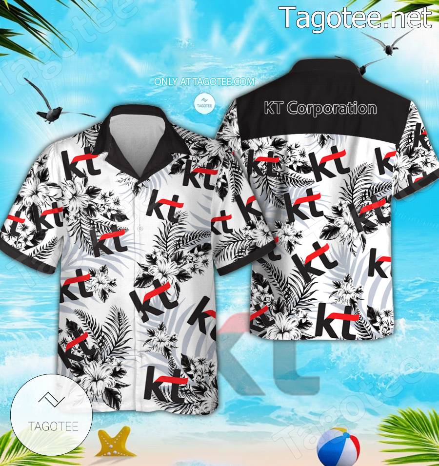 KT Corporation Logo Hawaiian Shirt And Shorts - BiShop