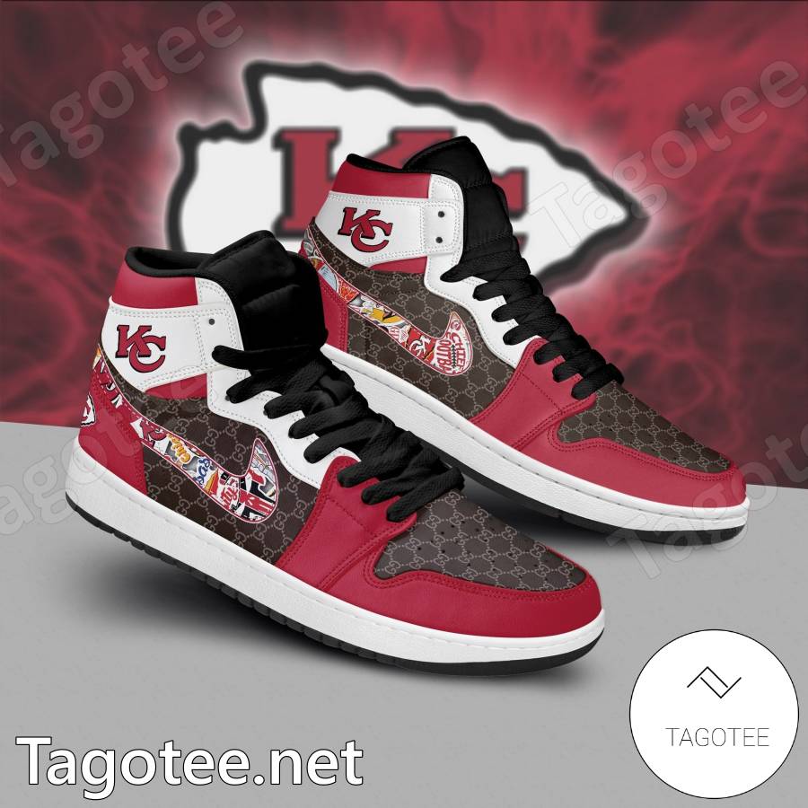 Kansas City Chiefs Gucci Air Jordan High Top Shoes - Tagotee