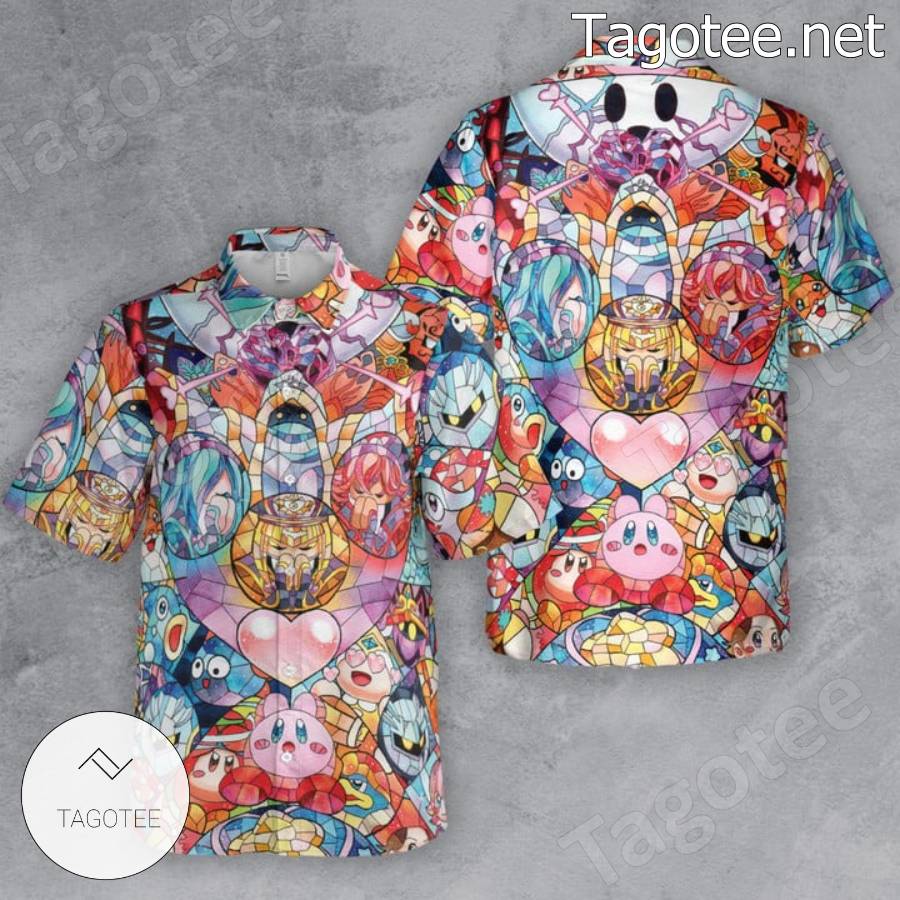Kirby Characters Stained Glass Hawaiian Shirt