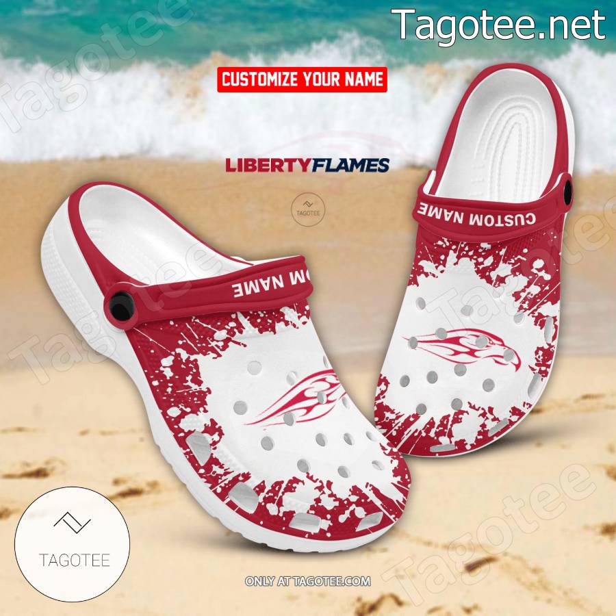 Liberty Flames Logo Custom Crocs Clogs - BiShop