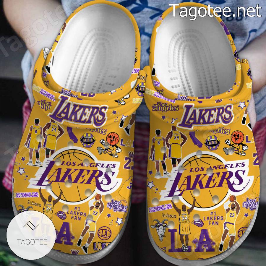 Los Angeles Lakers Pattern Crocs Clogs