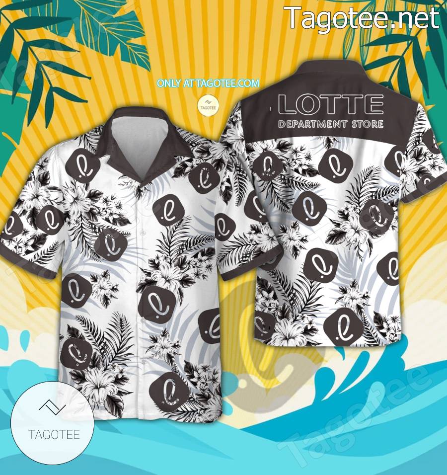 Lotte Shopping Logo Hawaiian Shirt And Shorts - BiShop