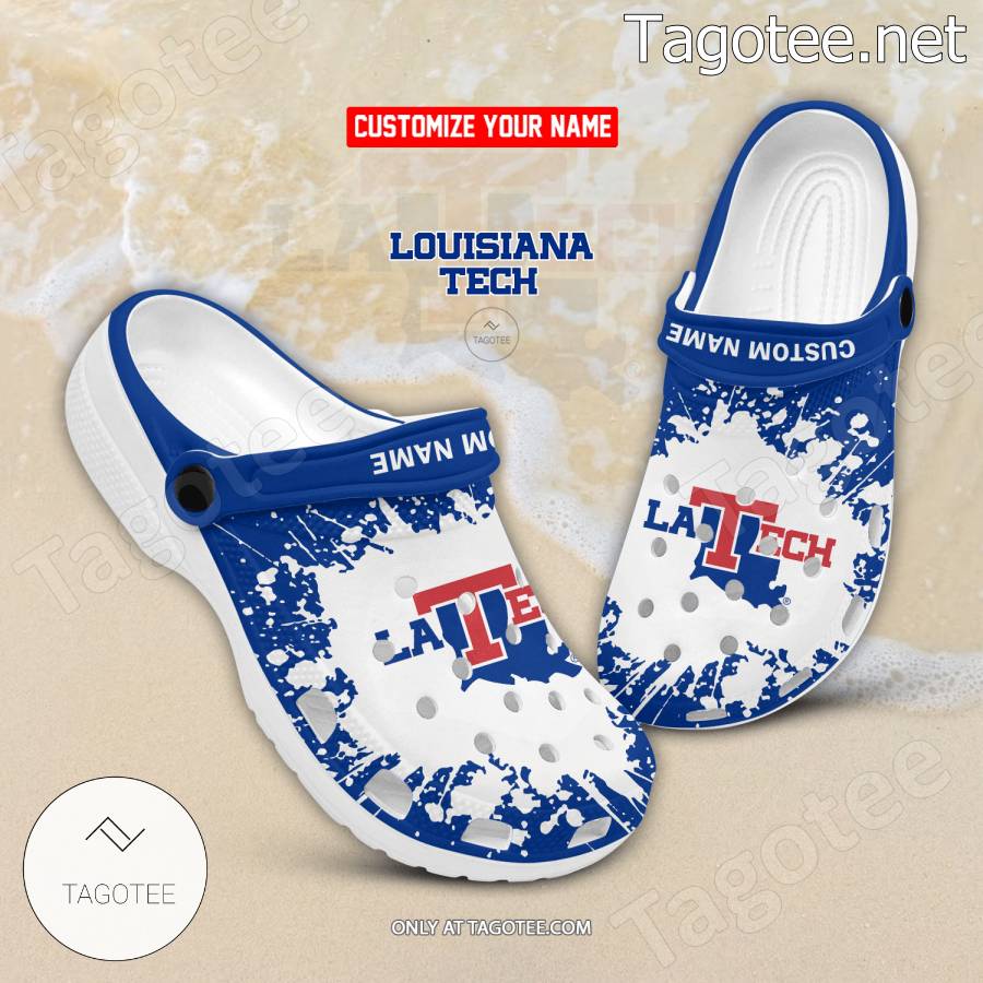 Louisiana Tech Logo Custom Crocs Clogs - BiShop
