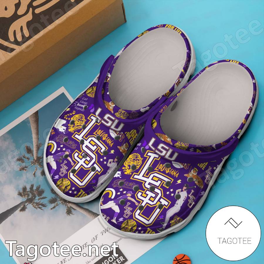 Lsu Tigers Pattern Crocs Clogs - Tagotee