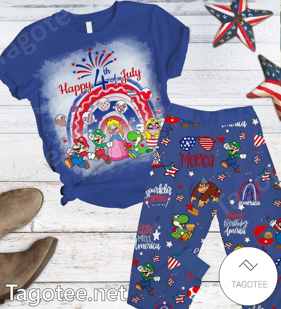 Mario Happy 4th Of July Pajamas Set