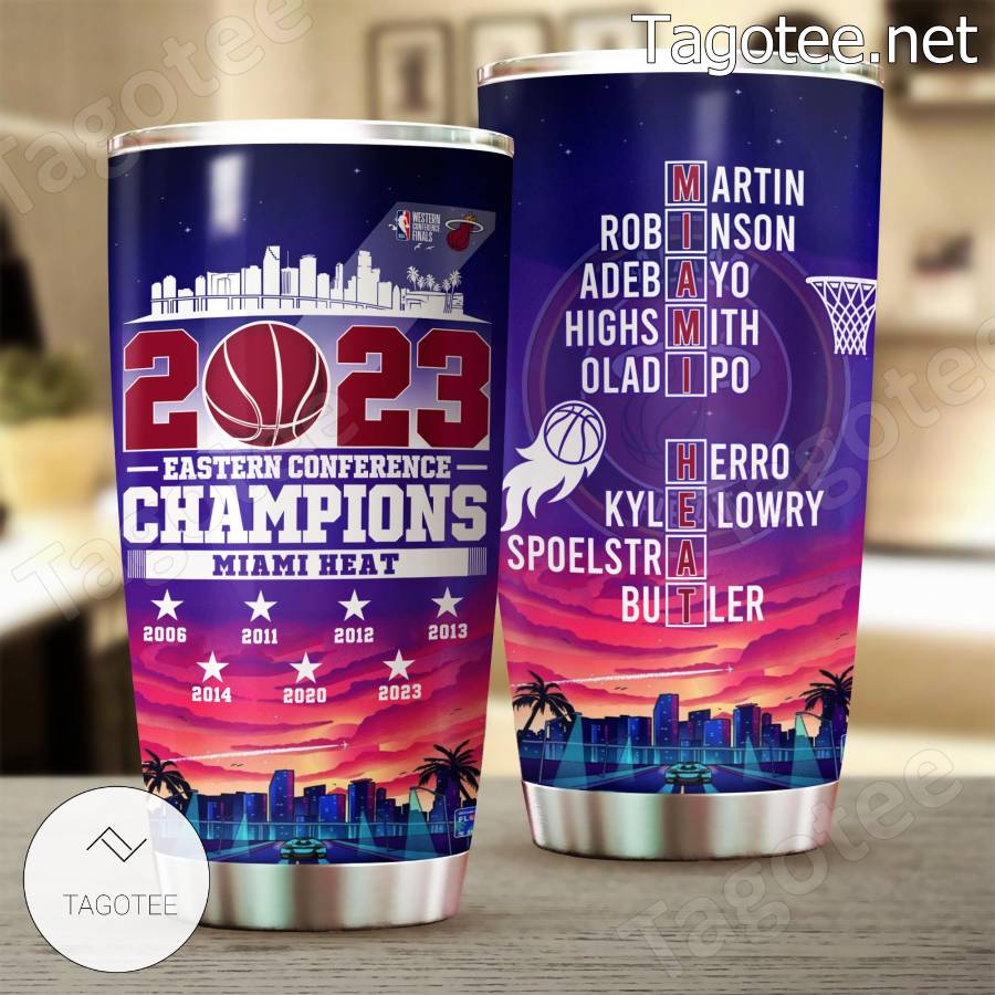 Miami Heat Nba 2023 Eastern Conference Champions Players Name Tumbler