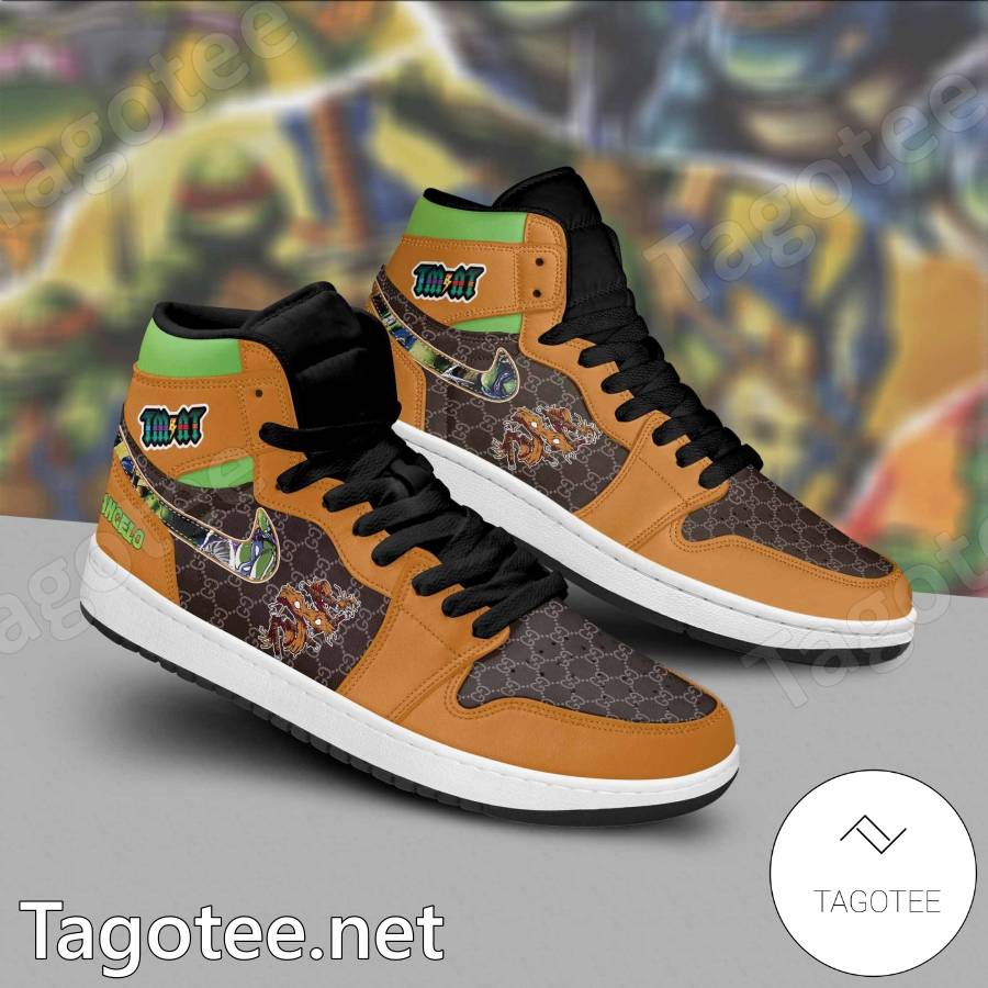 bord Geografi Hej Michelangelo Teenage Mutant Ninja Turtles Gucci Air Jordan High Top Shoes -  Tagotee