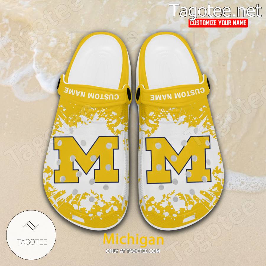 Michigan Logo Custom Crocs Clogs - BiShop a