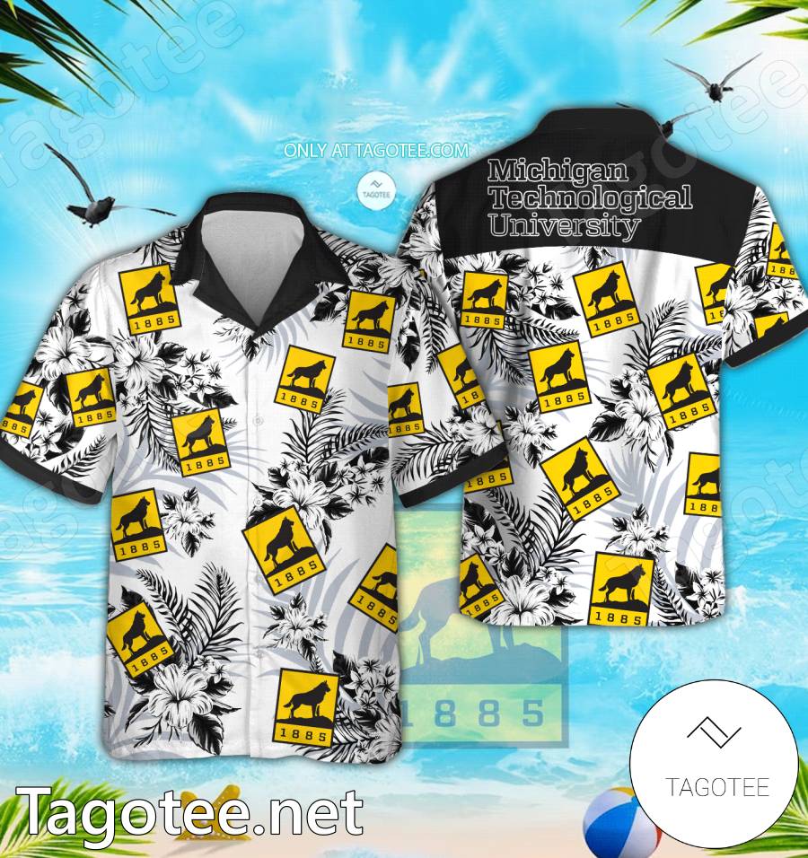 Michigan Technological University Logo Hawaiian Shirt And Shorts - EmonShop