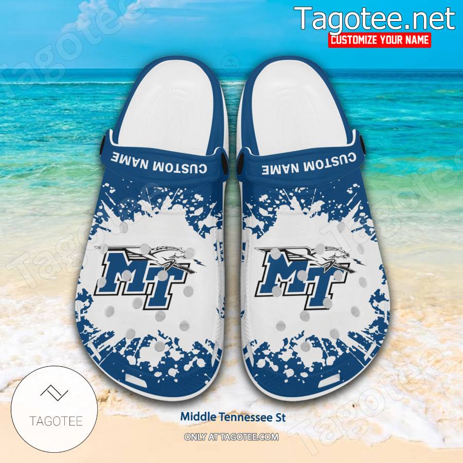 Middle Tennessee St Logo Custom Crocs Clogs - BiShop a