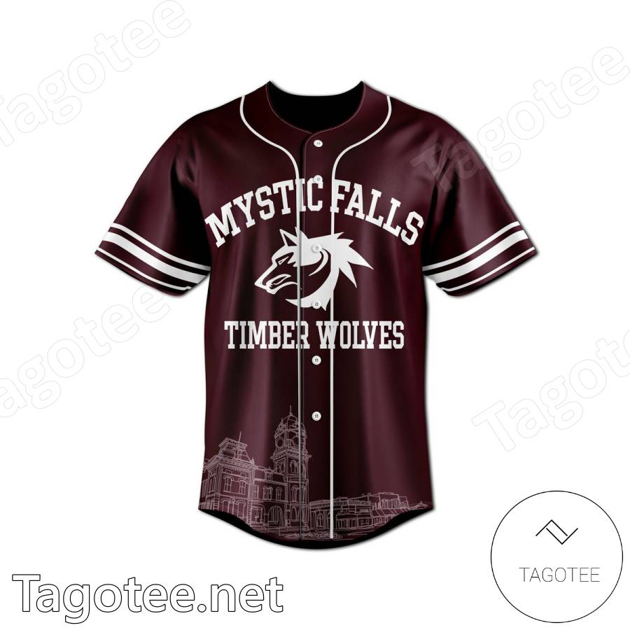 Mystic Falls Timberwolves Personalized Baseball Jersey b