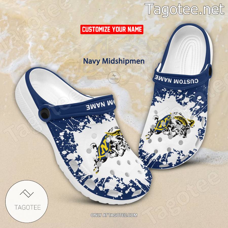 Navy Midshipmen Logo Custom Crocs Clogs - BiShop