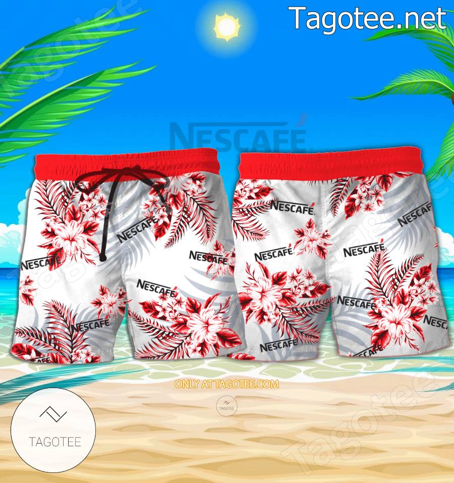 Nescafe Logo Hawaiian Shirt And Shorts - EmonShop a