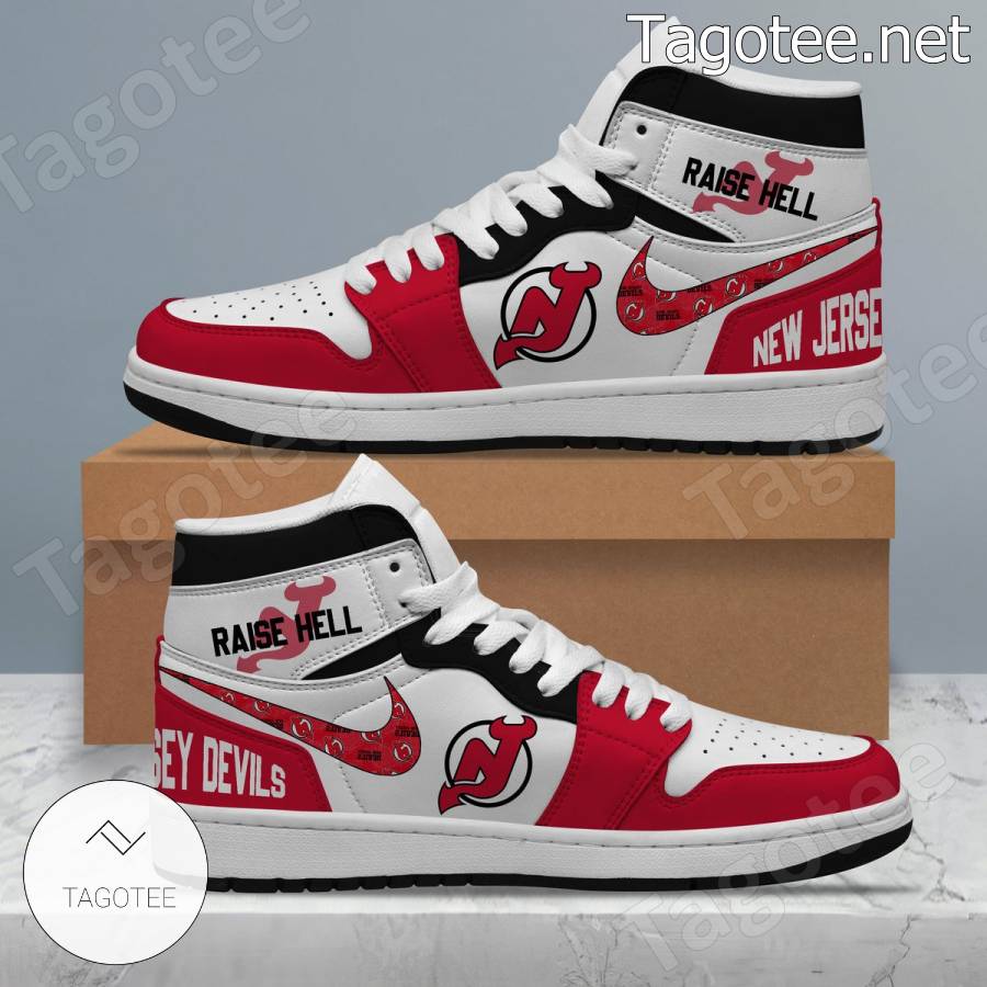 New Jersey Devils Raise Hell Air Jordan High Top Shoes