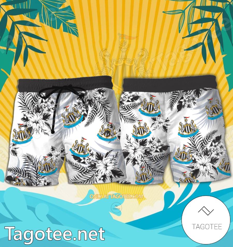 Newcastle United Logo Hawaiian Shirt And Shorts - BiShop a