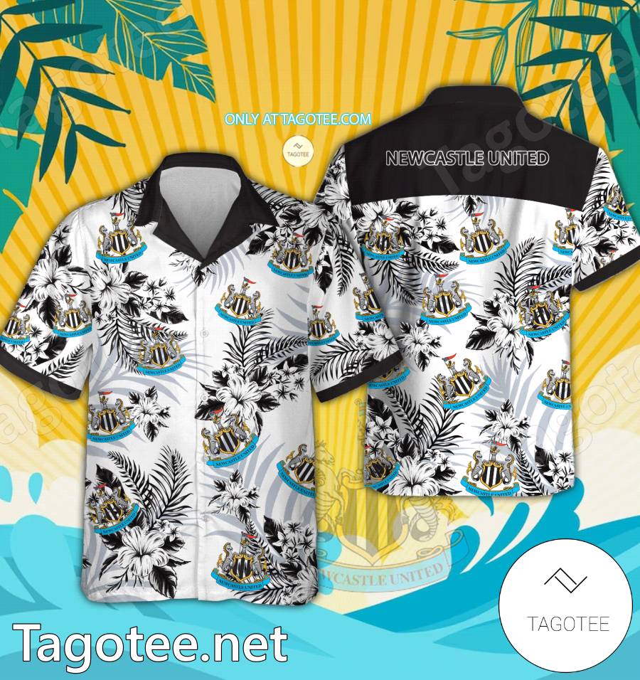 Newcastle United Logo Hawaiian Shirt And Shorts - BiShop