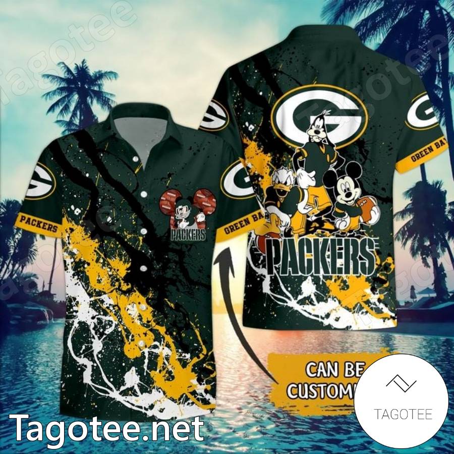 Nfl Green Bay Packers Disney Team Color Splash Hawaiian Shirt - Tagotee
