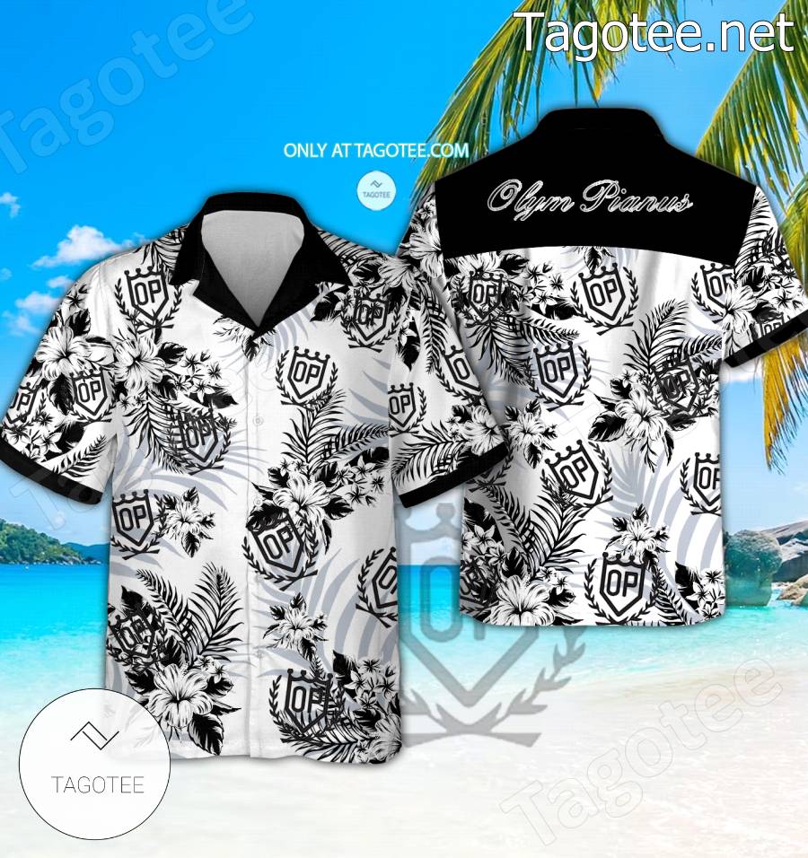 Olympia Star Logo Hawaiian Shirt And Shorts - BiShop