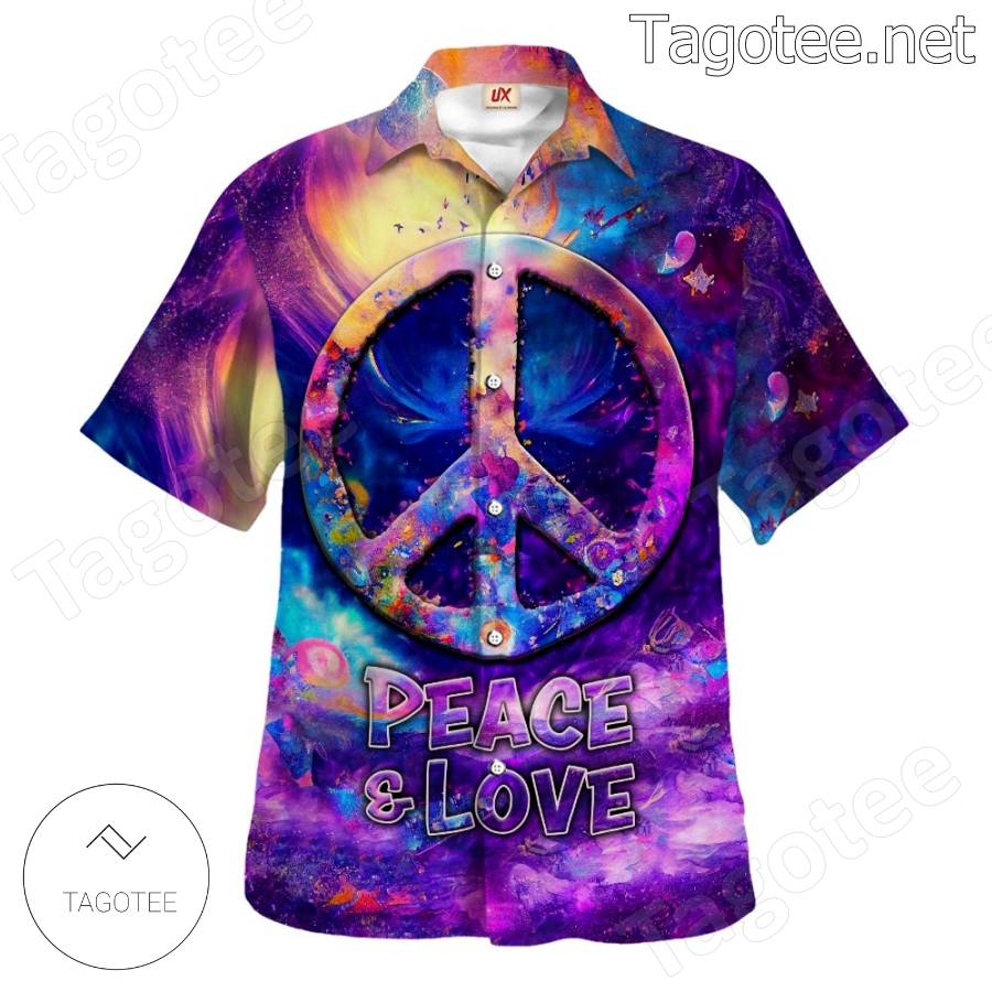 Peace And Love Hippie Hawaiian Shirt